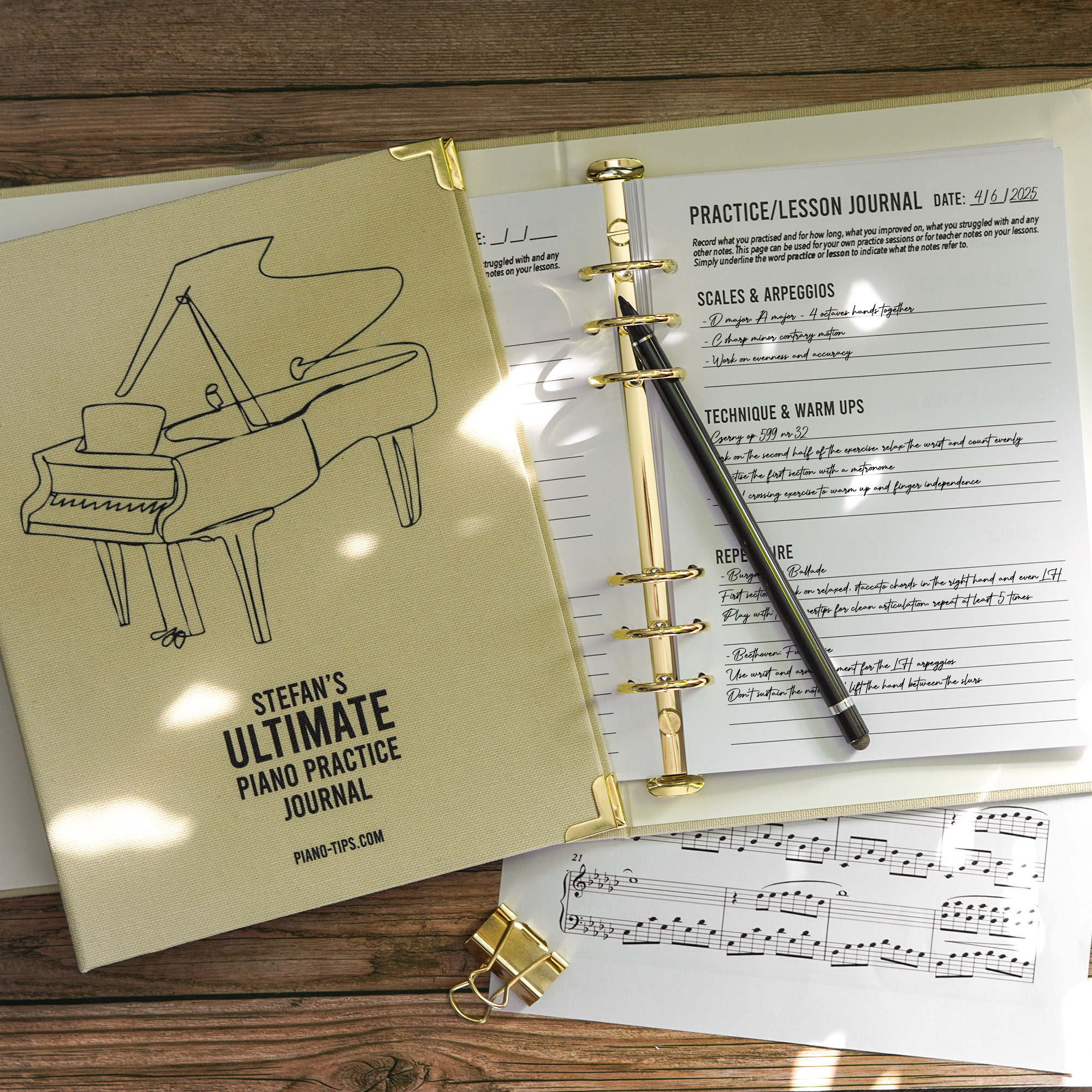 ULTIMATE Piano Practice Journal Binder